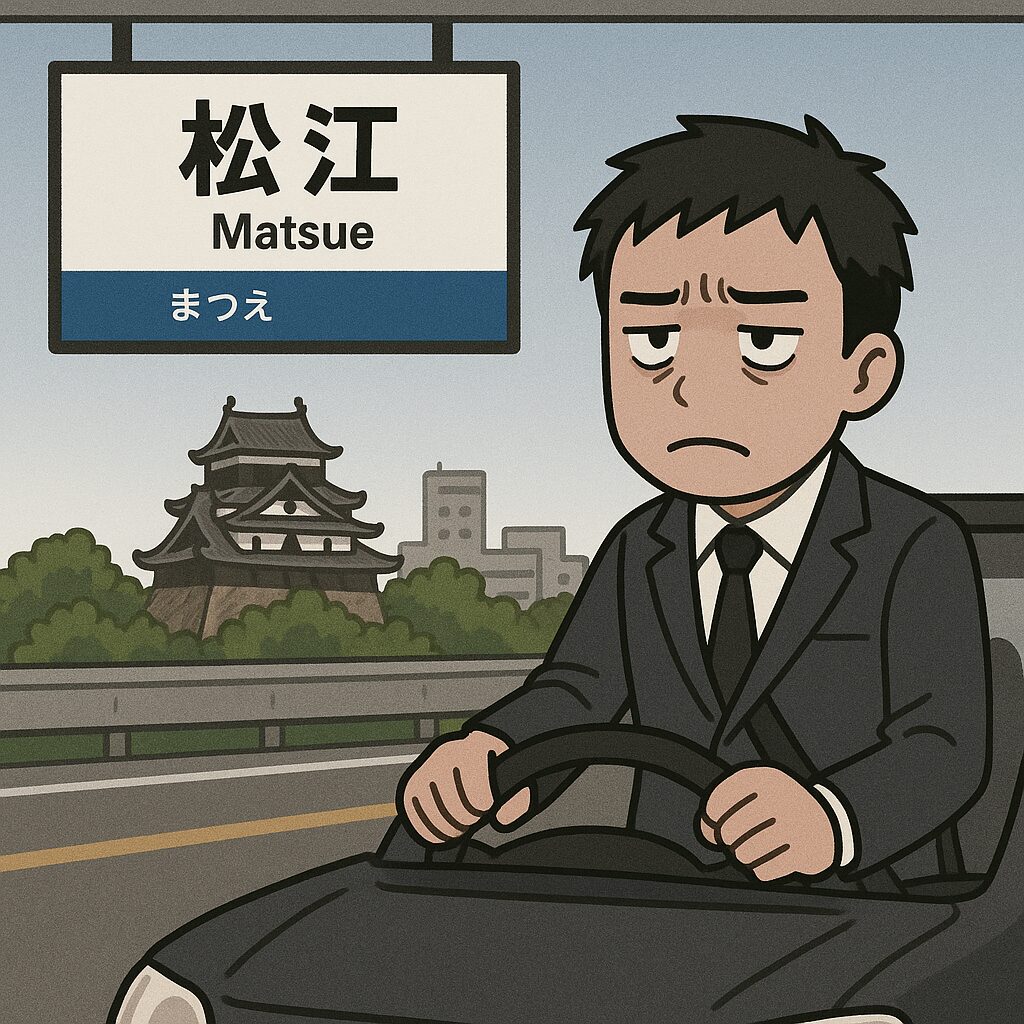 松江に向かう社員