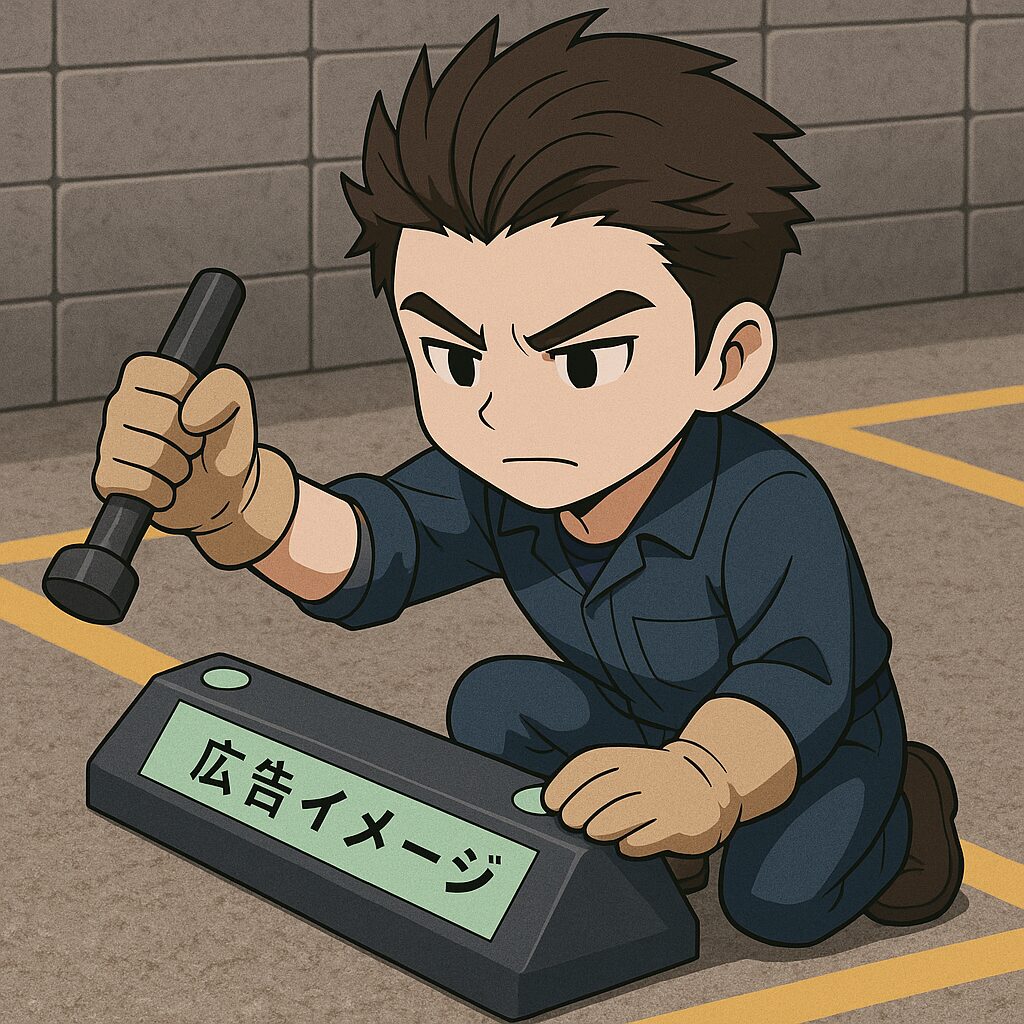 車止め施工風景