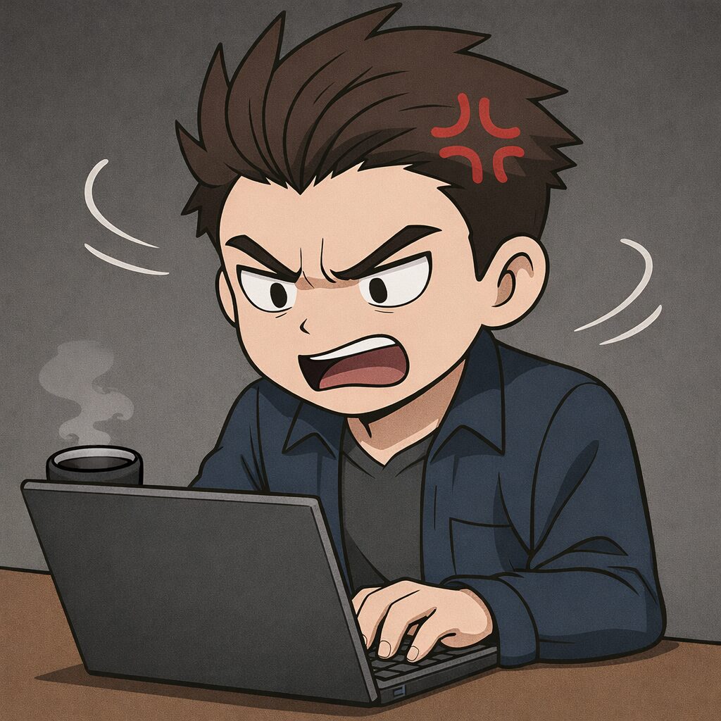 イライラしながら作業する元社畜